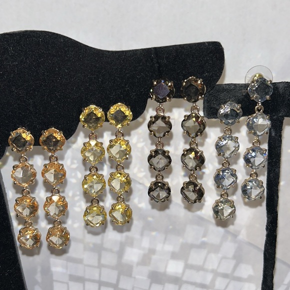 Four Crystal Drop Earrings-4 Colors Avail-Boutique - Picture 4 of 10
